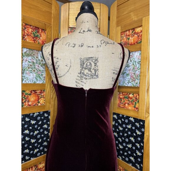 BETSY ADAM Purple Maroon Velvet Evening Gown Dress Slit Pageant Prom Wedding Sz6 - Picture 5 of 10